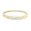 Thumbnail Image 0 of Lab-Created White Sapphire Loose Braid Bangle in Sterling Silver with 18K Gold Plate