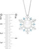 Thumbnail Image 1 of 8.0mm Baroque Freshwater Cultured Pearl and London Blue Topaz Snowflake Pendant in Sterling Silver