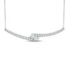 Ever Us™ CT. T.W. Two-Stone Diamond Bypass Necklace in 14K White Gold