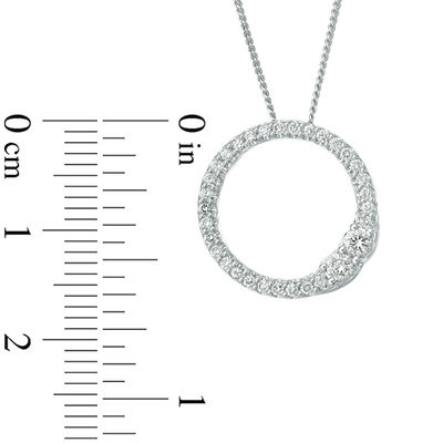 Ever Us™ CT. T.W. Two-Stone Diamond Open Circle Pendant in 14K White Gold