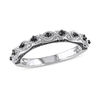 Thumbnail Image 1 of 0.13 CT. T.W. Black Diamond Vintage-Style Wedding Band in 10K White Gold with Black Rhodium