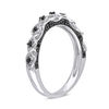 Thumbnail Image 2 of 0.13 CT. T.W. Black Diamond Vintage-Style Wedding Band in 10K White Gold with Black Rhodium