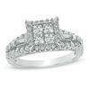 1.25 CT. T.W. Quad Princess-Cut Diamond Frame Engagement Ring in 14K White Gold