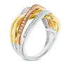 0.23 CT. T.W. Diamond Crossover Ring in Sterling Silver and 10K Two-Tone Gold