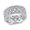 Thumbnail Image 1 of 0.12 CT. T.W. Diamond Heart Three Piece Stackable Band Set in Sterling Silver