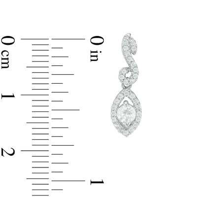 0.50 CT. T.W. Certified Canadian Diamond Marquise Swirl Drop Earrings in 14K White Gold (I/I2)