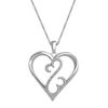 Open Hearts by Jane Seymour™ 0.04 CT. T.W. Diamond Heart Pendant in Sterling Silver