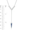 Lab-Created Blue and White Sapphire "Y" Necklace in Sterling Silver - 20.75"