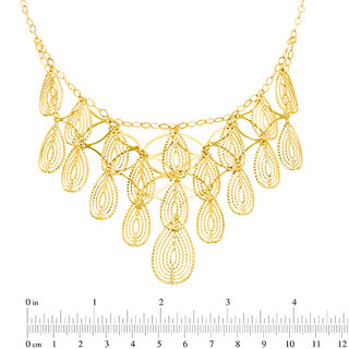 Made in Italy Diamond-Cut Multi-Teardrop Bib Necklace in 10K Gold - 19"