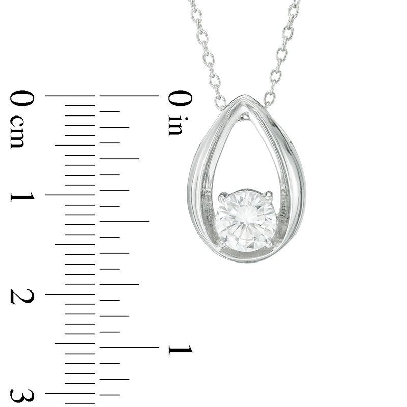 6.0mm Lab-Created White Sapphire Teardrop Pendant in Sterling Silver|Peoples Jewellers