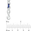 Lab-Created Blue Sapphire Three Stone Infinity Bracelet in Sterling Silver - 7.5"