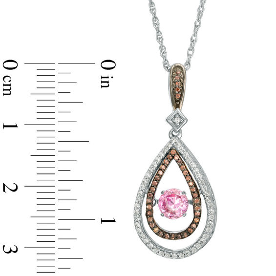 Unstoppable Love™ Lab-Created Sapphire and 0.23 CT. T.W. Diamond Teardrop Pendant in Sterling Silver