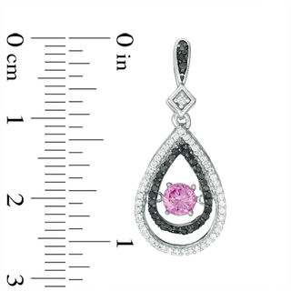 Unstoppable Love™ Lab-Created Pink Sapphire and 0.45 CT. T.W. Diamond Teardrop Earrings in Sterling Silver