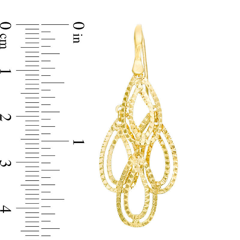 Made in Italy Diamond-Cut Oval Chandelier Drop Earrings in 10K Gold|Peoples Jewellers