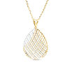 Made in Italy Diamond-Cut Lattice Teardrop Pendant in 10K Two-Tone Gold