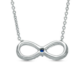 Vera Wang Love Collection 0.15 CT. T.W. Diamond and Blue Sapphire Infinity Necklace in Sterling Silver - 19"