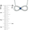 Vera Wang Love Collection 0.15 CT. T.W. Diamond and Blue Sapphire Infinity Necklace in Sterling Silver - 19"