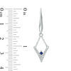 Vera Wang Love Collection 0.15 CT. T.W. Diamond and Blue Sapphire Chevron Drop Earrings in Sterling Silver