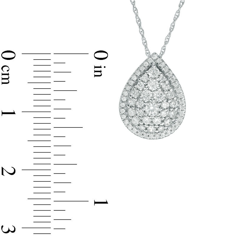 0.45 CT. T.W. Pear-Shaped Multi-Diamond Frame Pendant in 10K White Gold|Peoples Jewellers