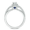 Thumbnail Image 2 of Vera Wang Love Collection 0.70 CT. T.W. Oval Diamond Double Frame Split Shank Engagement Ring in 14K White Gold