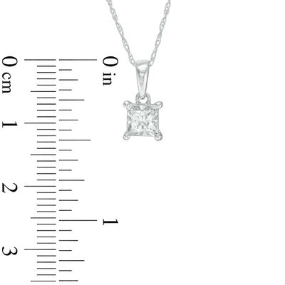 0.25 CT. Princess-Cut Diamond Solitaire Pendant in 10K White Gold