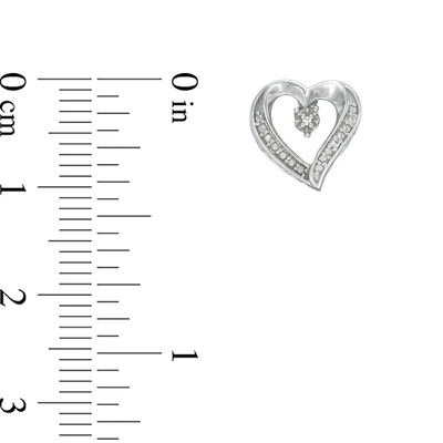 Diamond Accent Heart Stud Earrings in Sterling Silver