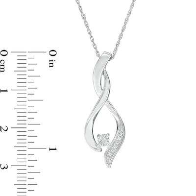 Diamond Accent Twist Flame Pendant in Sterling Silver