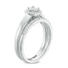 1/5 CT. T.W. Diamond Cushion Frame Bridal Set in Sterling Silver (1 Line)