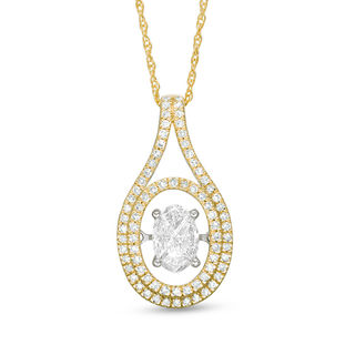 Unstoppable Love™ 0.50 CT. T.W. Composite Diamond Split Oval Frame Pendant in 14K Two-Tone Gold