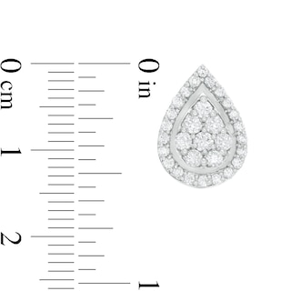 0.95 CT. T.W. Pear-Shaped Multi-Diamond Frame Stud Earrings in 10K White Gold