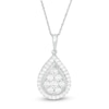 Thumbnail Image 0 of 0.95 CT. T.W. Pear-Shaped Multi-Diamond Frame Pendant in 10K White Gold