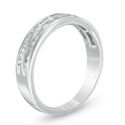 0.45 CT. T.W. Princess-Cut Diamond Double Row Wedding Band in 10K White Gold