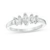 0.70 CT. T.W. Marquise Diamond Five Stone Wedding Band in 10K White Gold