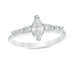 0.70 CT. T.W. Marquise Diamond Engagement Ring in 10K White Gold