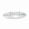 0.23 CT. T.W. Marquise Diamond Five Stone Wedding Band in 10K White Gold