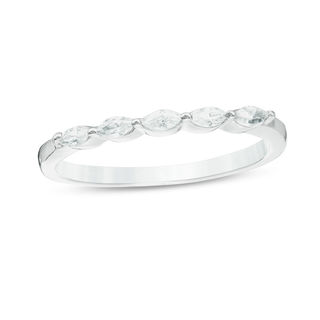 0.23 CT. T.W. Marquise Diamond Anniversary Band in 10K White Gold