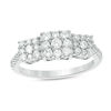 0.70 CT. T.W. Composite Diamond Square Three Stone Ring in 10K White Gold