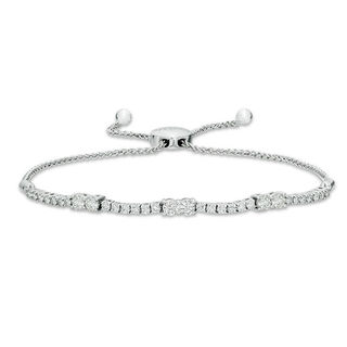 Ever Us™ 1.00 CT. T.W. Two-Stone Diamond Station Bolo Bracelet - 9.0"