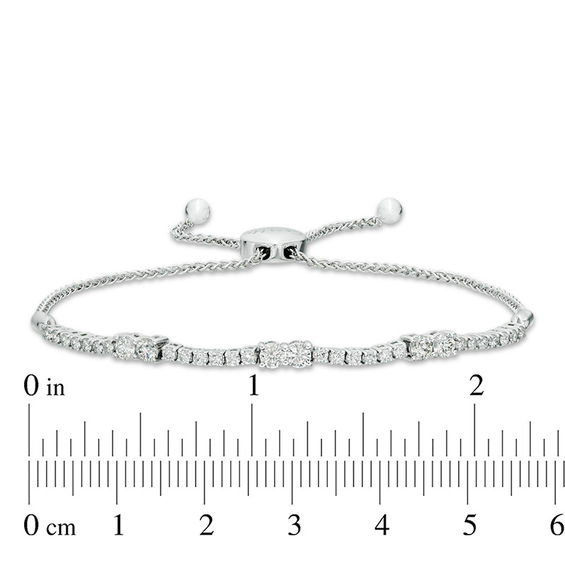 Ever Us™ 1.00 CT. T.W. Two-Stone Diamond Station Bolo Bracelet - 9.0"