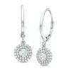 Thumbnail Image 0 of 0.75 CT. T.W. Certified Canadian Diamond Double Frame Drop Earrings in 14K White Gold (I/I2)