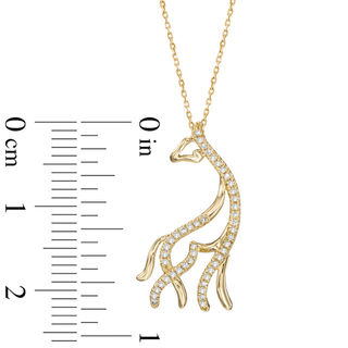 0.10 CT. T.W. Diamond Giraffe Pendant in 10K Gold - 17"