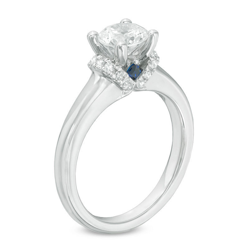 Main Image 3 of Vera Wang Love Collection 1.09 CT. T.W. Diamond Solitaire Collar Engagement Ring in 14K White Gold