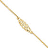 Filigree Heart Anklet in 14K Gold - 10"