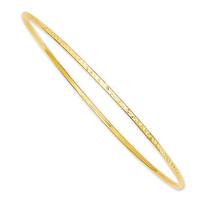 1.5mm Diamond-Cut Slip-On Bangle in 14K Gold