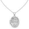 Oval Paisley Locket in 14K White Gold