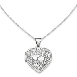 Heart Locket in 14K White Gold