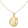 Oval Footprint Locket in 14K Two-Tone Gold