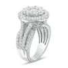 3.00 CT. T.W. Composite Diamond Frame Multi-Row Engagement Ring in 14K White Gold