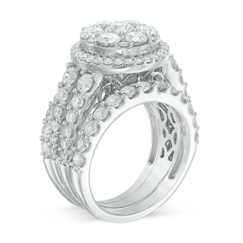 Main Image 2 of 4.00 CT. T.W. Composite Diamond Frame Three Piece Bridal Set in 14K White Gold