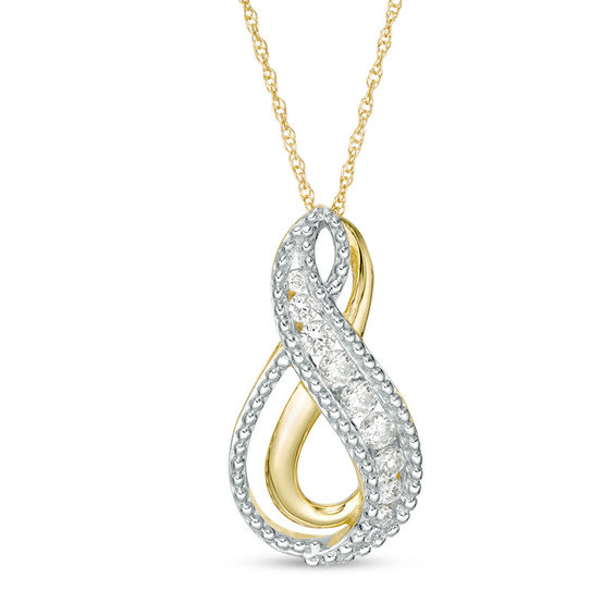 0.33 CT. T.W. Diamond Double Infinity Pendant in 10K Gold